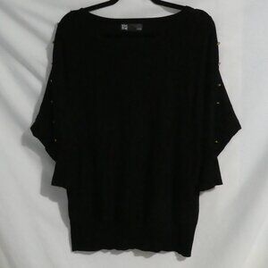 THEA - CHELSEA & THEODORE | medium | Black Shirt With Stud Sleeve Detail | NWOT